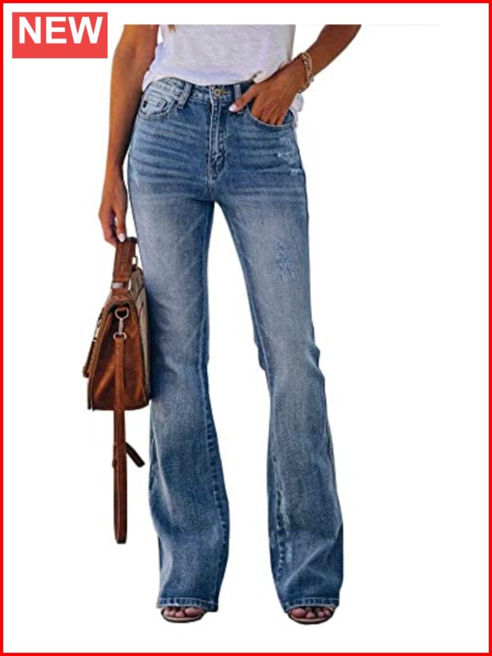 High Waisted Flare Stretch Denim Jeans Bootcut Boyfriend Casual Pants